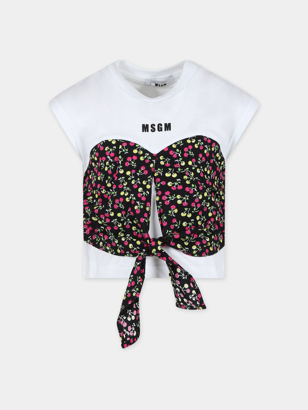 White t-shirt for girl with cherryprint